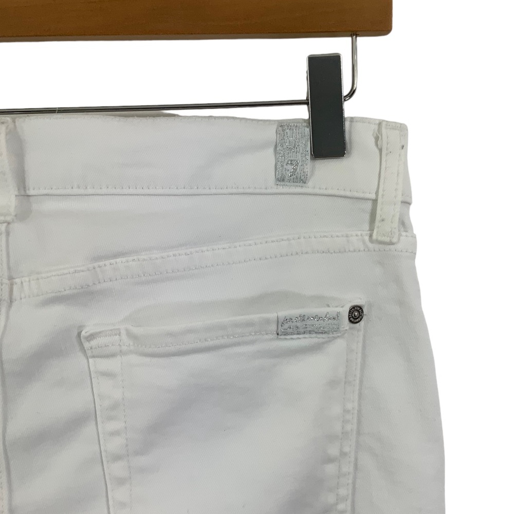 7 FOR ALL MANKIND The Skinny White Skinny Jeans With Stretch White Jeans G13 - Picture 9 of 11